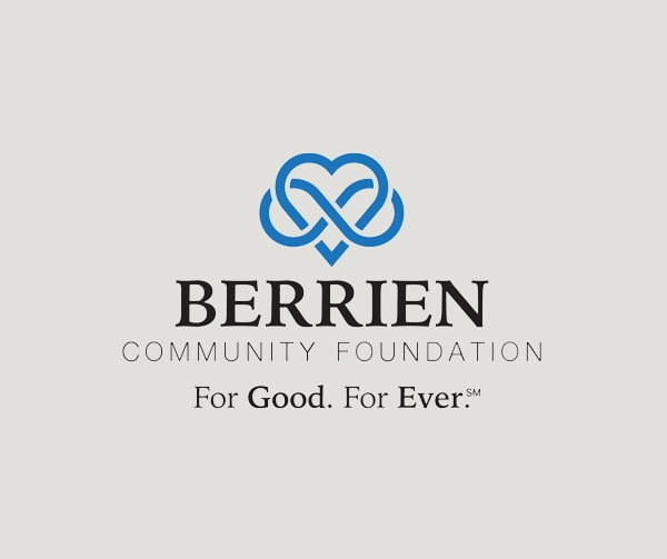 Berrien Community Foundation logo with a blue heart-shaped symbol above the organization name and the tagline 