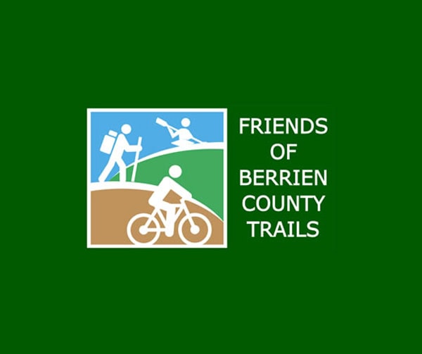 Logo with icons of people hiking, cycling, and birdwatching, next to the text 