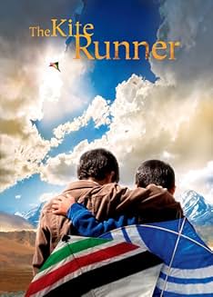 kiterunner9 Movie poster for “The Kite Runner” showing two boys standing together with their arms around each other, looking toward a sky with clouds and a flying kite. Snow-capped mountains are in the background, and colorful kites are in the foreground. The title “The Kite Runner” appears at the top.