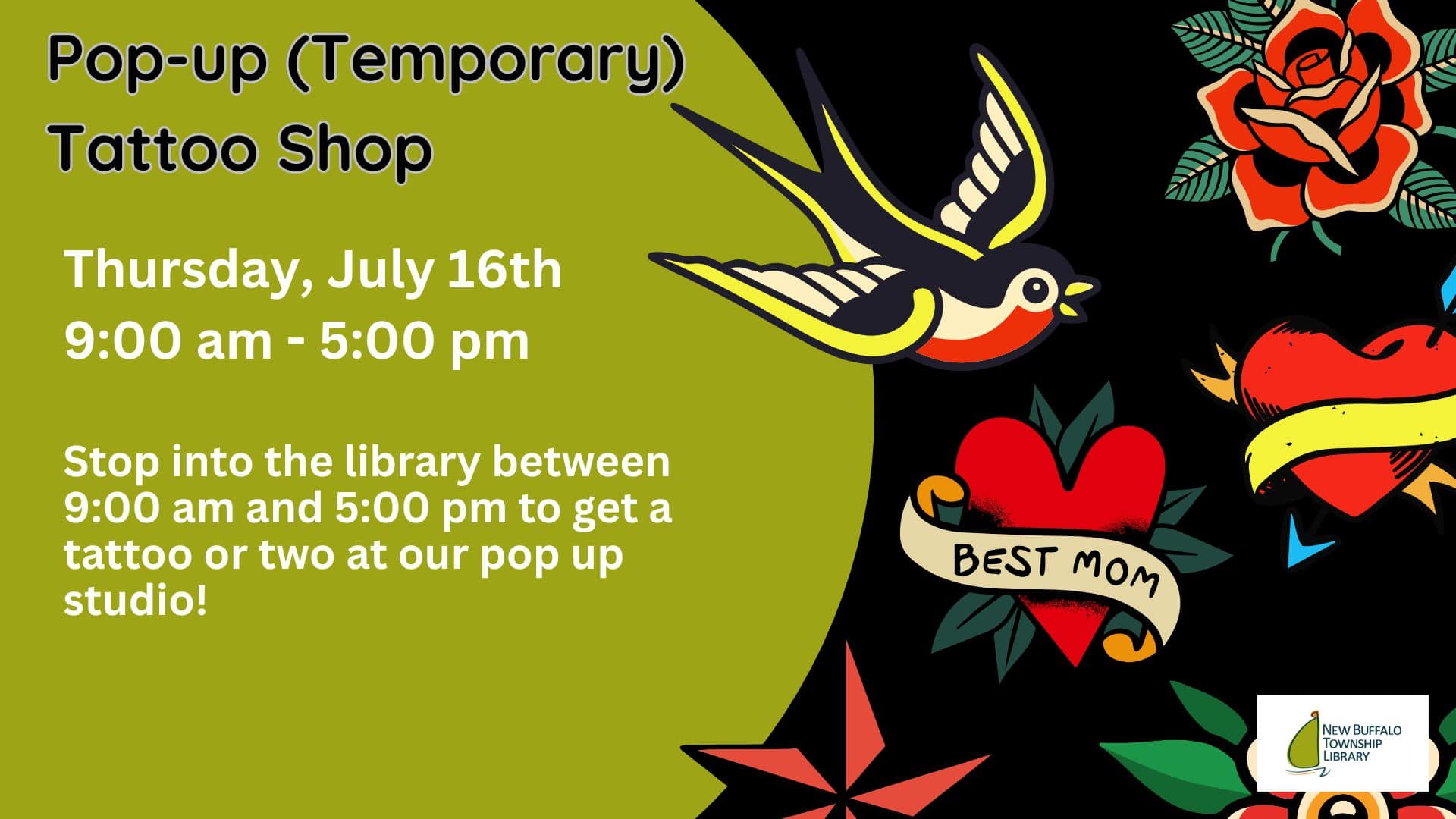 pop up (temporary) tattoo shop facebook event cover