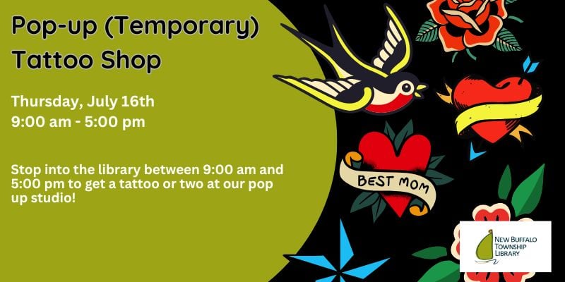 pop up (temporary) tattoo shop website