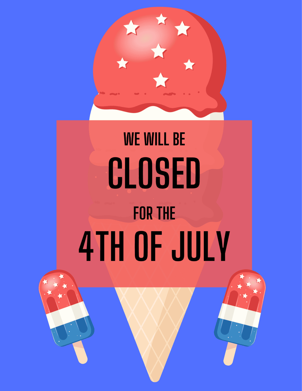 red white and blue illustrated 4th of july closure instagram post (11 x 17 in) (8.5 x 11 in)
