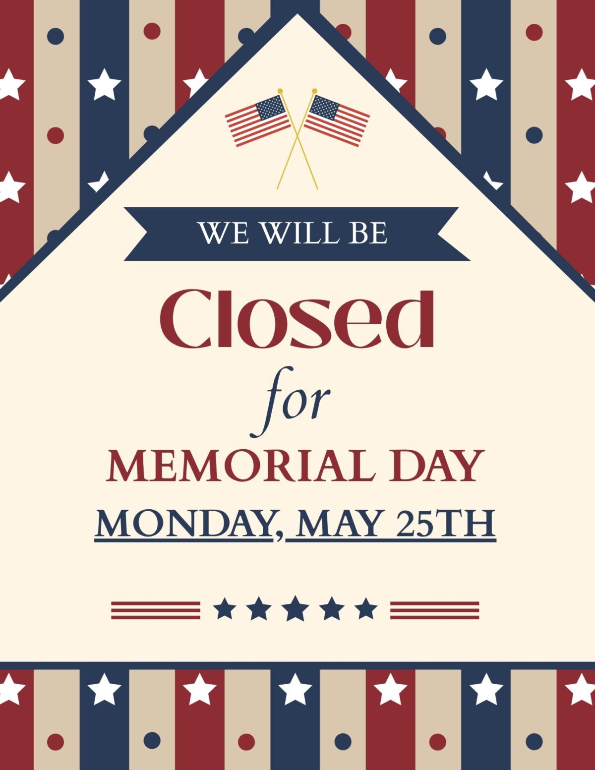 red white and blue traditional memorial day flyer (11 x 17 in) (8.5 x 11 in)