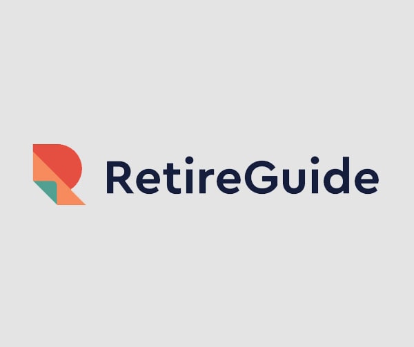 RetireGuide logo featuring a stylized 