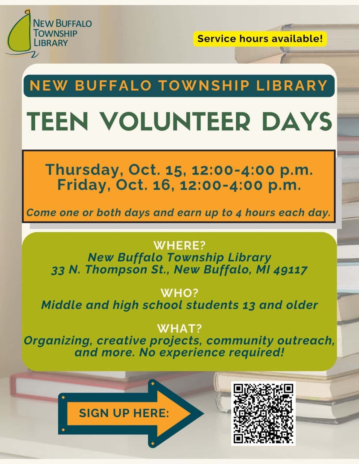 teen volunteer days 102026